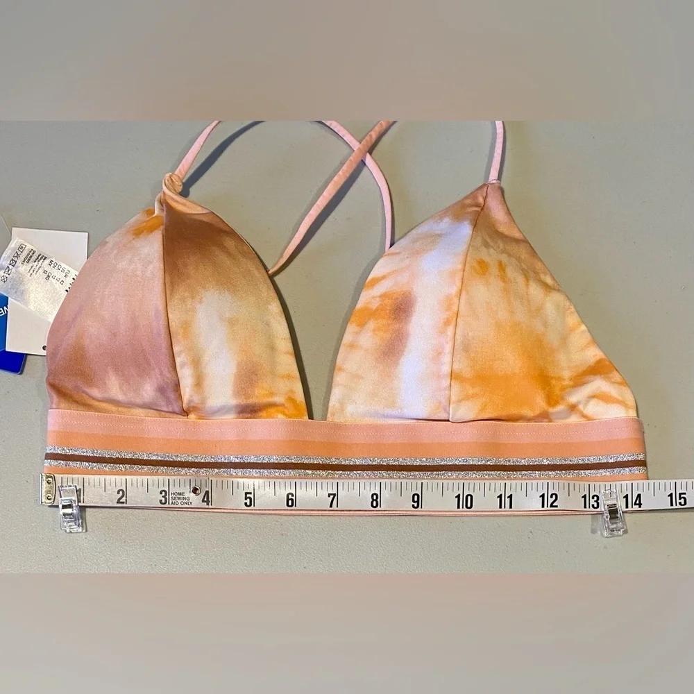 H&M Swim Bikini Top in Peach Tye-Die, size 12, NWT